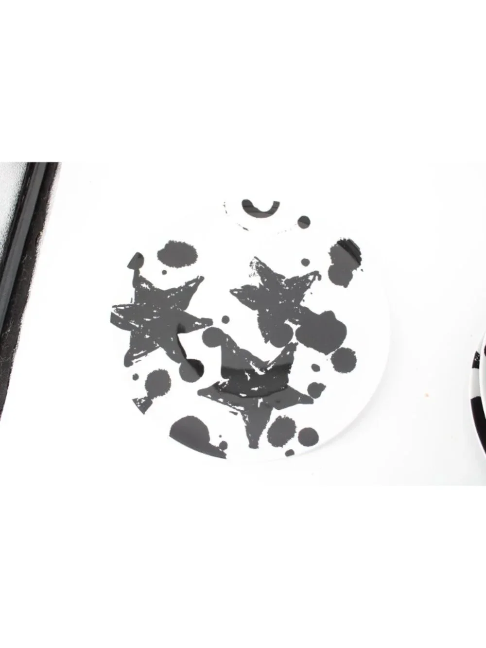 Ikea Black White Stars Dots Limited Edition Dinner Plate 23102 94454